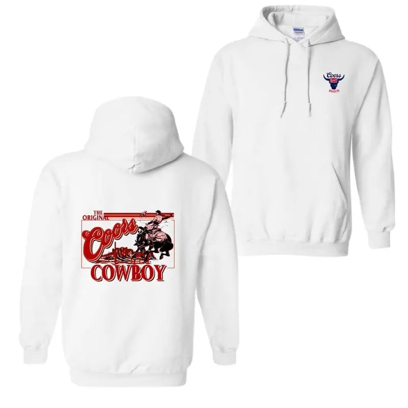 Coors Western Cowboy Hoodie, 90s Graphic Western Hoodie, Retro Coors Tee, Rodeo Cowboy Hoodie For men For Women 2 sides