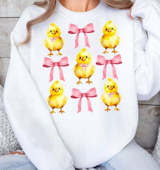 Coquette Chick Sweatshirt, Easter Shirt Gift, Easter Vibes, Easter Chick Sweatshirt Gift, Happy Easter Shirt Sweater, Gifts For Family Friends, Happy Easter Shirt, Easter Gifts For Adults Sweater, Long Sleeve Crewneck Shirt