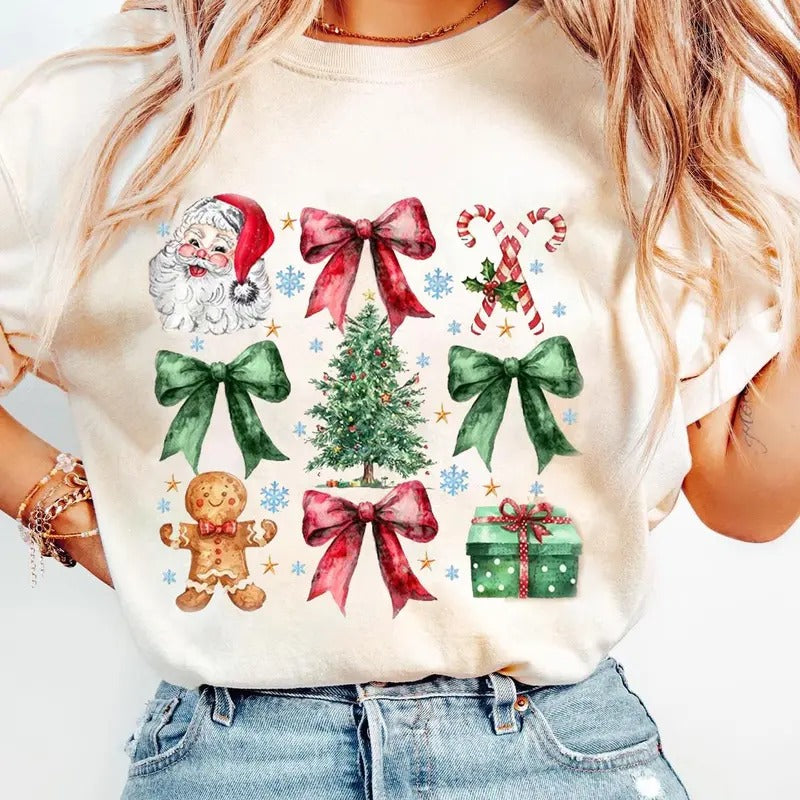 Coquette Christmas Shirt, Coquette Bow Shirt, Christmas Trending, Retro Holidays, Holiday vibes, Girly Christmas
