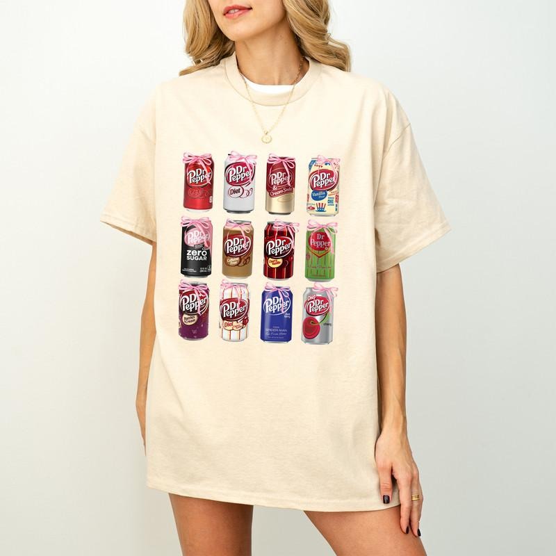 Coquette Dr. Pepper Shirt, Girlie Shirt, Coquette Shirt, Dr Pepper Shirt, Dr Pepper With Pink Bow, Ribbon Shirt, Coquette Shirt, Dr Pepper Shirt