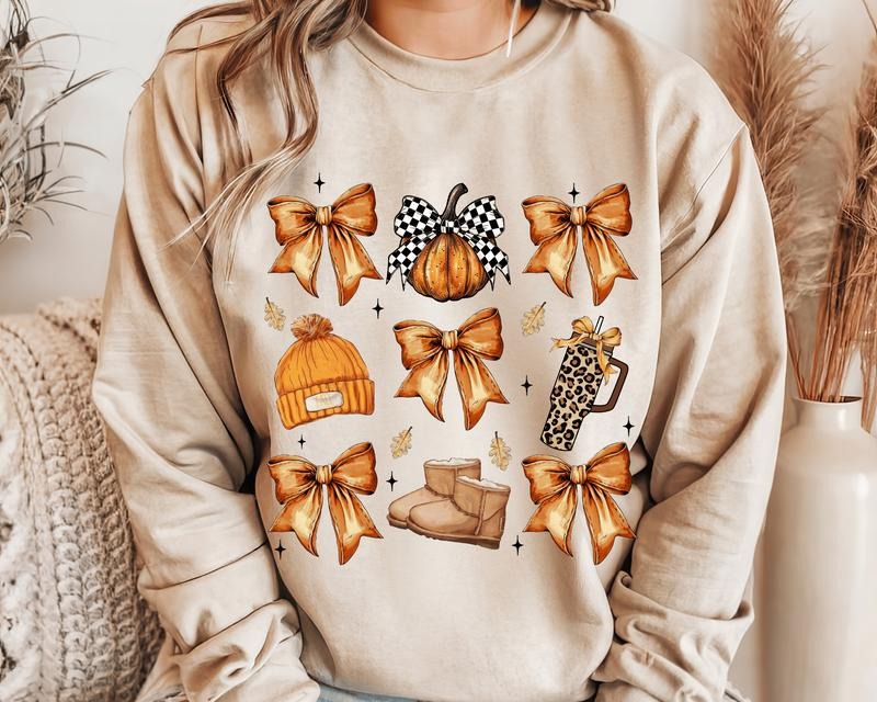 Coquette Fall Basics Sweatshirt. Casual Softstyle Fall Unisex Pullover Crewneck Sweatshirt.