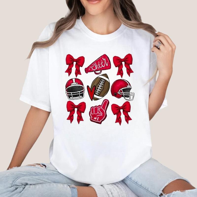 Coquette Game Day Shirt, Game Day Tee, Football Mom Shirt, Spirit T Shirt, Sports Mom Shirt, Team Spirit, School Spirit Tee, Cheer Shirt. Collar Cotton