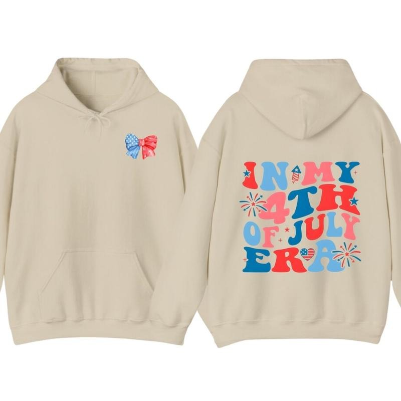 Coquette In My 4th of July Era Hoodie T-Shirt, 4th of July Independence Day Patriotic Graphic Tee, Fun 4th July Shirt, Fourth of July Apparel, USA Celebration Shirt For Men For Women