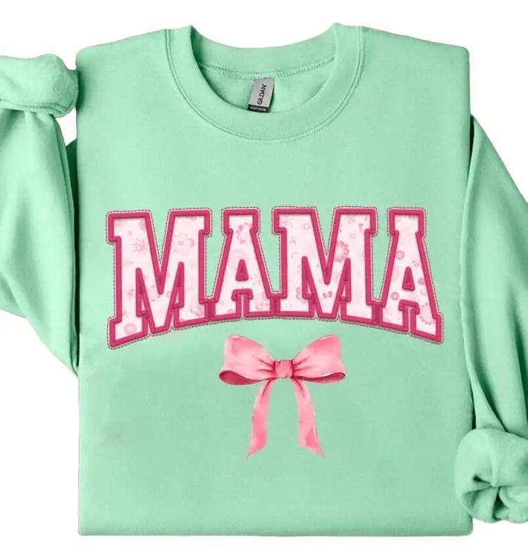 Coquette Mama Sweater, Floral Mama Sweater, Pink Mama Gift Shirt, Soft Girl Era, Pink Bow, Aesthetic, Social, Coquette Shirt, Unisex Sweatshirt, Long Sleeve Crewneck Tee, Mom Gifts Sweater, Gifts For Birthday
