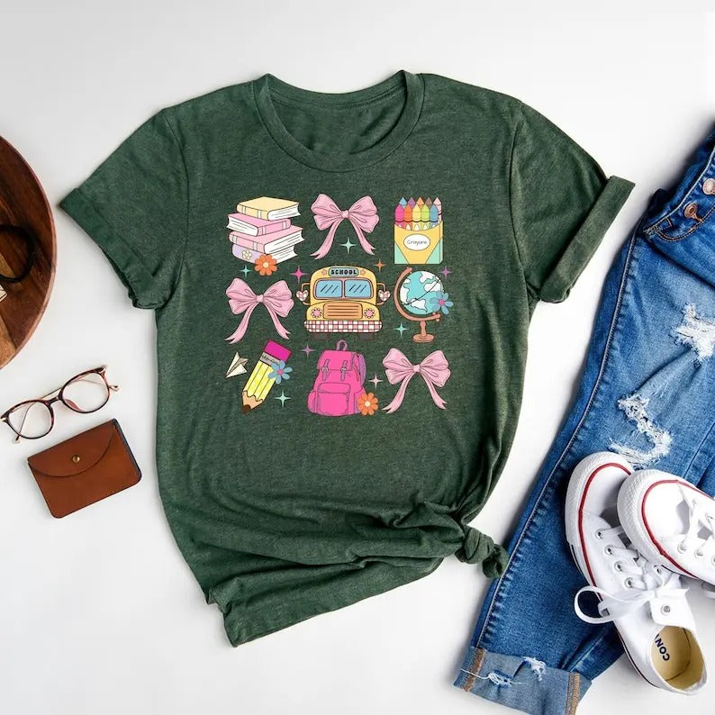 Coquette School Shirt,Back To School Shirts,Teacher Coquette Pink Bow T-Shirt,Cute Teacher Gift,First Day of School Tee,Teacher Appreciation T-shirt, sweater and Hoodie