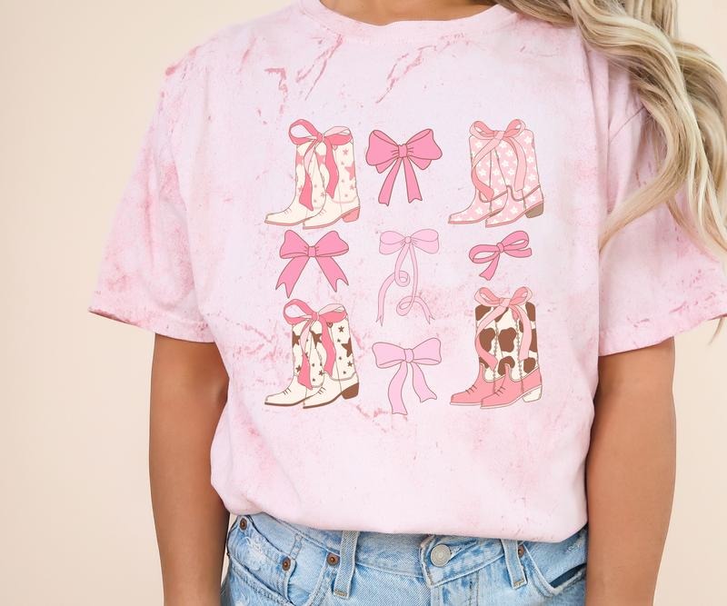 Coquette bow and boots Comfort colors Tee shirt