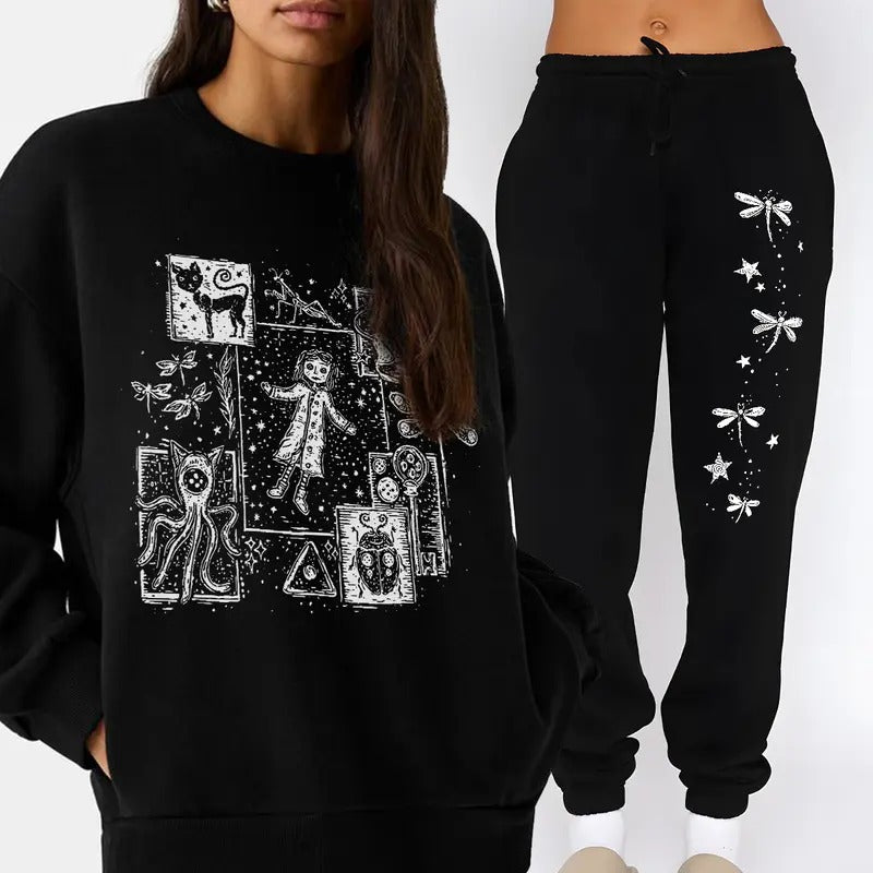 Coraline Dreaming Sweatshirt and Sweatpants, Coraline Fantasy movies tshirt, Horror Charawneck Sweatcter Shirt, Halloween Sweatshirt Sweatpants