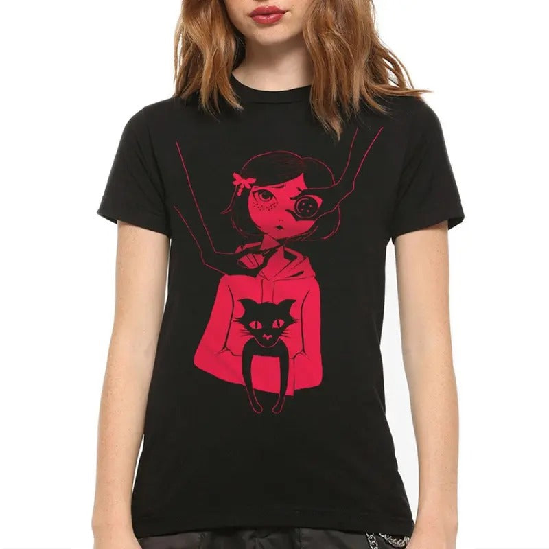 Coraline Fantasy T-Shirt, Funny circus Corr.aa.lineee sweatshirt, Spooky movie Hoodie, Doll TShirt, Movie Retro Horror Sweatshirt, Halloween Gift Tshirt, Graphic Hoodie