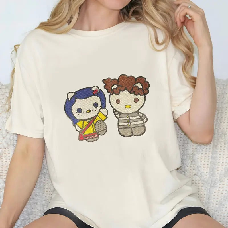 Coraline and Wybie cosplay Hello Kitty Sweatshirt, Coraline Horror Movies, Coraline Sweatshirt Hoodie, Halloween Movies, Christmas Gifts