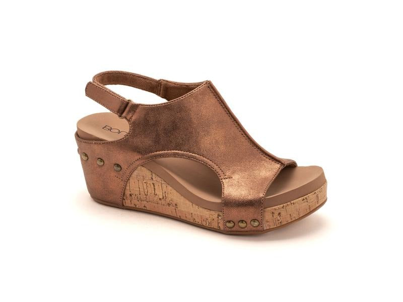 Corky's Carley Wedge Shoe in Antique Bronze, Comfortable Women's Sandal for Everyday Wear