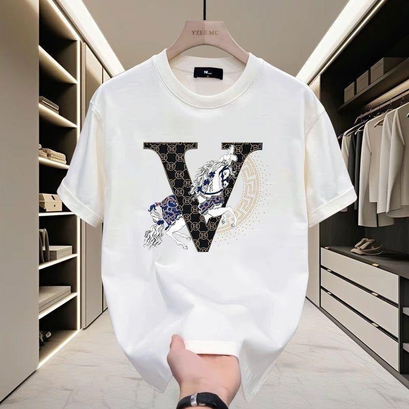 Cotton Short-Sleeved T-shirt Letter Summer Men's Printing European Trend All-Matching Fashion Brand Half-Sleeve T-shirt Topstyle{n002}2