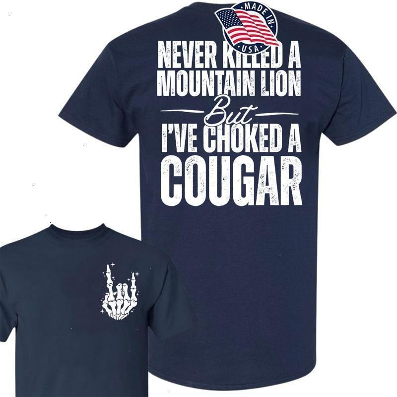 Cougar 2 Sided Shirt by Gildan Soft Style Tee - Bigthree Apparel - Black - white Graphic Design for Men and Women - Top, Womenswear