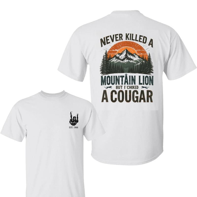 Cougar Mountain 2 Sided Shirt Custom Year Gen X T-Shirt, Bigthree Apparel - Black - white Graphic Design for Men and Women - Top