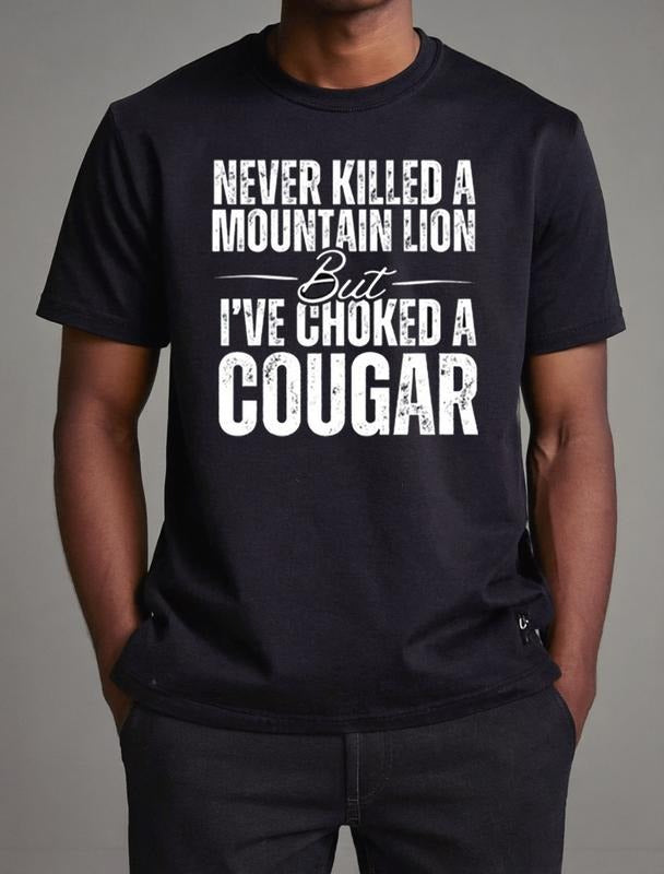 Cougar Shirt by Gildan Soft Style Tee - Bigthree Apparel - Black - white Graphic Design for Men and Women - Top, Womenswear, Mountain Lion Shirt