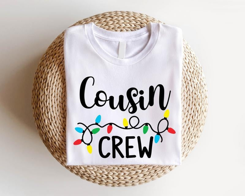 Cousin Crew Christmas Shirt, Christmas Lights T-Shirt, Family Matching Xmas Party Tee, Winter Holiday Gathering, Cousin Squad Xmas Tee.