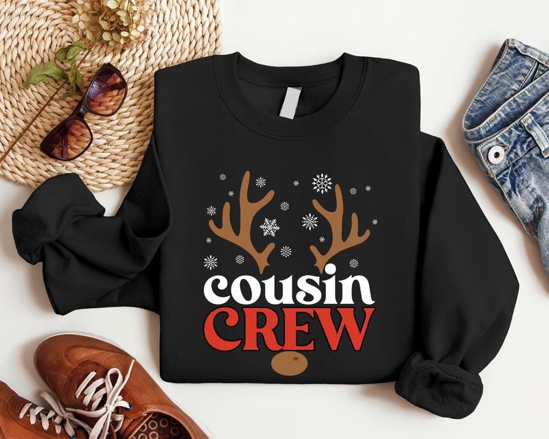 Cousin Crew Christmas Sweatshirt, Matching Cousin Christmas 2023 Sweater, Xmas Family Gathering, Cousin Squad Group Hoodie, Holiday Gift Sweatshirt For Cousin.