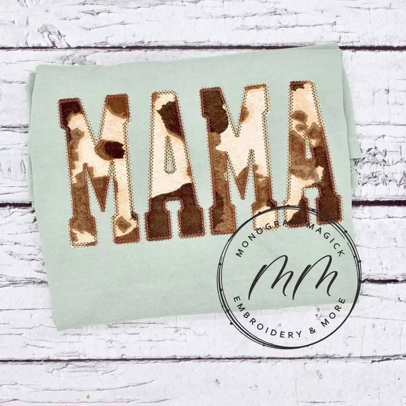 Cow Print Mama TEE Shirt, Comfort Color, Western Shirt, Everyday Casual Fit