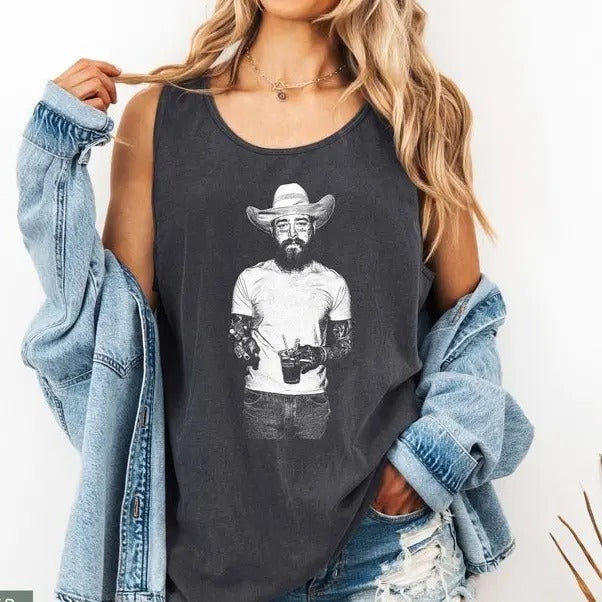 Cowboy Post Tank - Country Shirt, Western Graphic Tank, Concert Tank, Festival Tank, Had Some Help Tank Top, Posty Tee