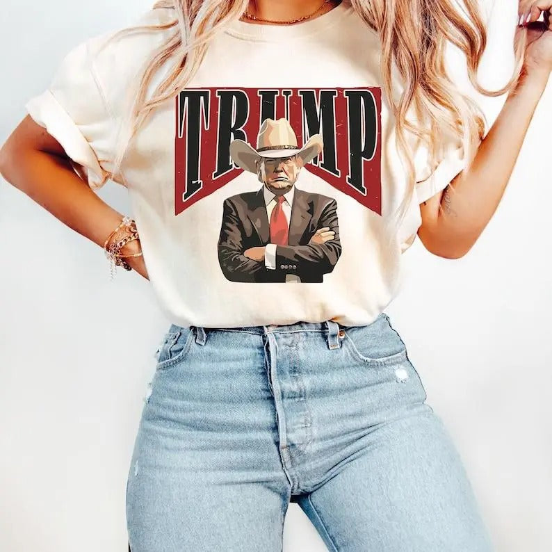 Cowboy Trump Shirt, Western Trump Shirt, Republican Shirt, Trump for President 2024 Shirt, Make America Great Again, MAGA Donald Trump Shirt