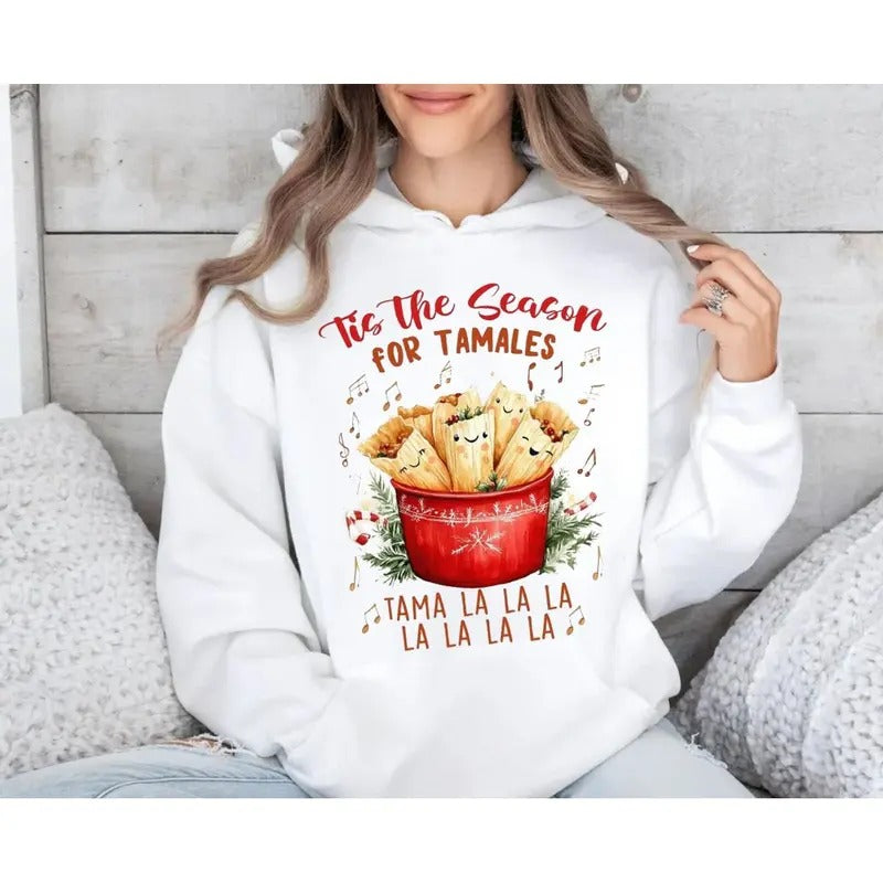 Cozy Tamales Sweatshirt for Holiday Cheer, Vintage Mexican Food Vibes, Unisex Pullover for Christmas Celebrations and Festive Gatherings