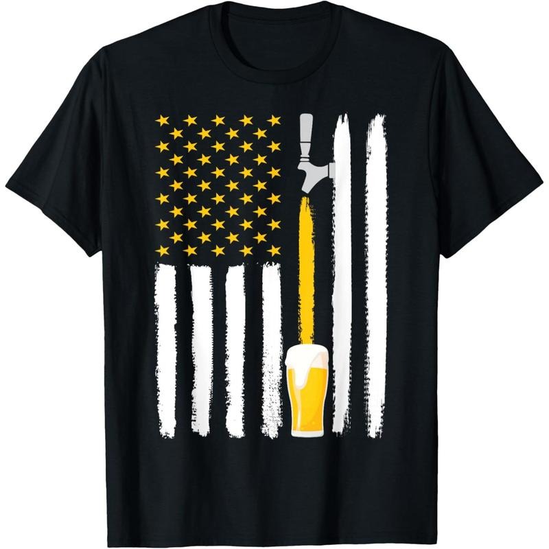 Craft Beer American Flag USA 4th July Brewery T-Shirt made in us
