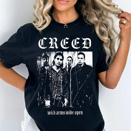 Creed Metal Shirt, Retro Creed Band Shirt, Creed Band Fan Shirt, Creed 2024 Tour Shirt, Rock Band Creed Graphic Shirt, Creed Concert Shirt, Cotton Crewneck Tee, Full Sizes, Full Colors, Unisex T-shirt for Men and Women, Classic Menswear, Womenswear