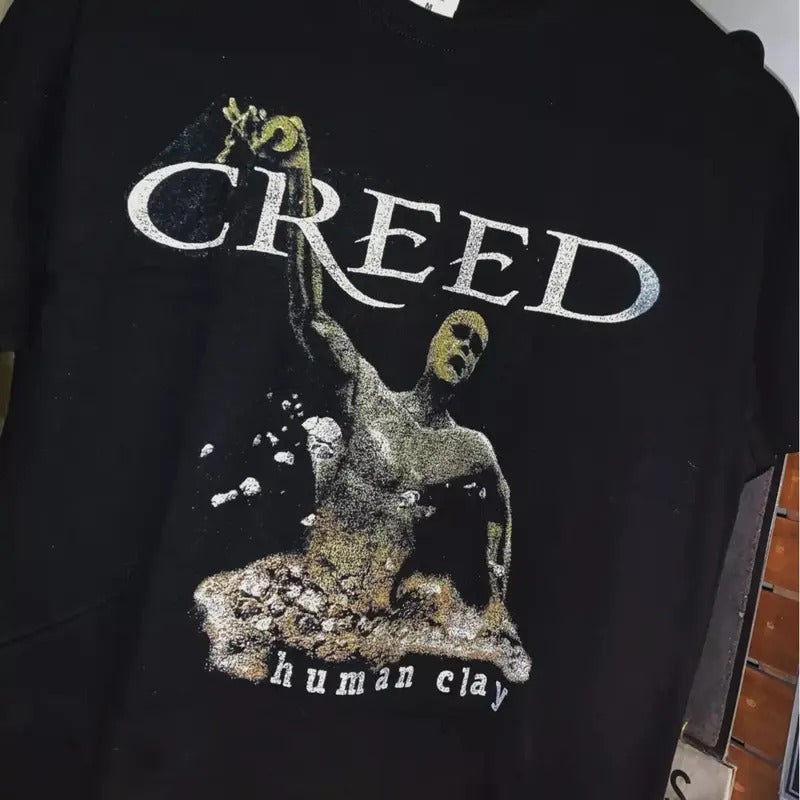 Creed band Human Clay Tour graphic black Shirt unisex men women Cotton Unisex Tshirt
