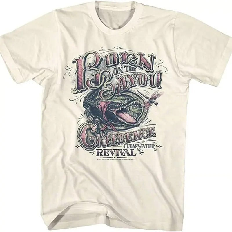 Creedence Clearwater Revival Rock Band Adult Short Sleeve T-shirt Vintage Style Tshirt Streetwear Tshirt Streetwear