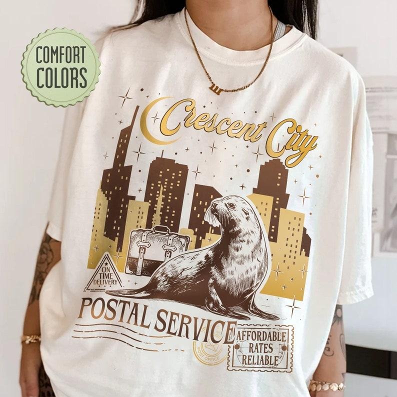 Crescent City Postal Service Trendy T-Shirt, Starborn Shirt Design, Crescent City Fan Merch, Bookish Gift,SJM Merch, Bryce Quinlan