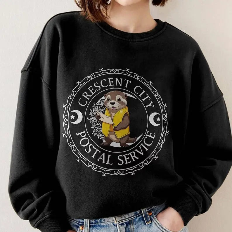 Crescent City Postal Service Sweatshirt, House of Earth and Blood, Lunathion, Crescent City Otter, Sarah J Maas, Crescent City, SJM Merch
