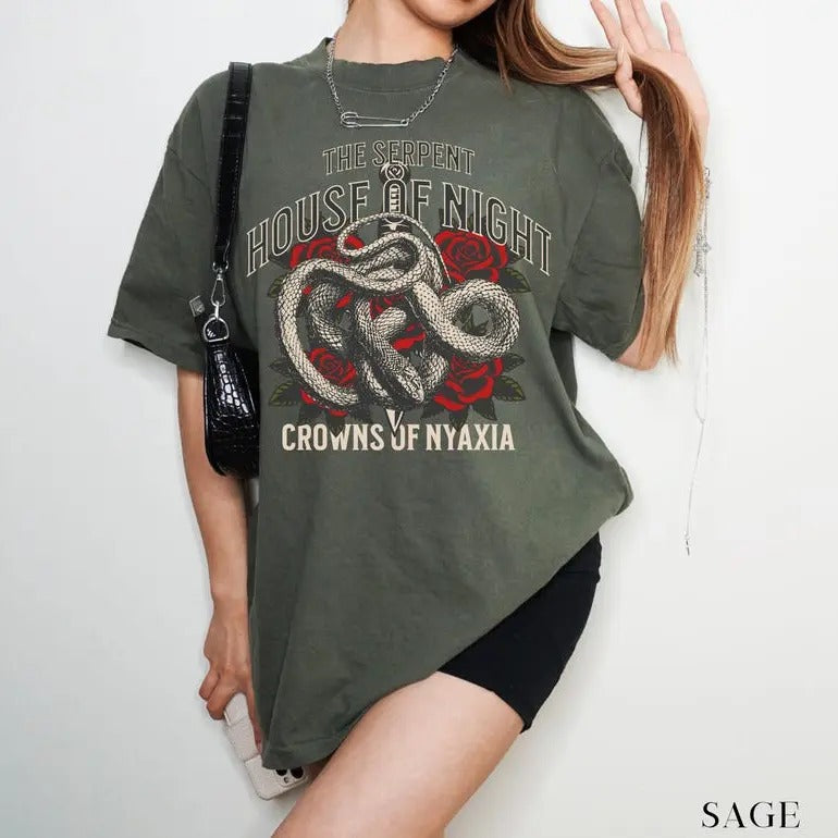 Crowns of Nyaxia T-shirt, The Serpent and the Wings of Night, Little Serpent, Carissa Broadbent, Oraya, Crowns of Nyaxia, Raihn and Oraya