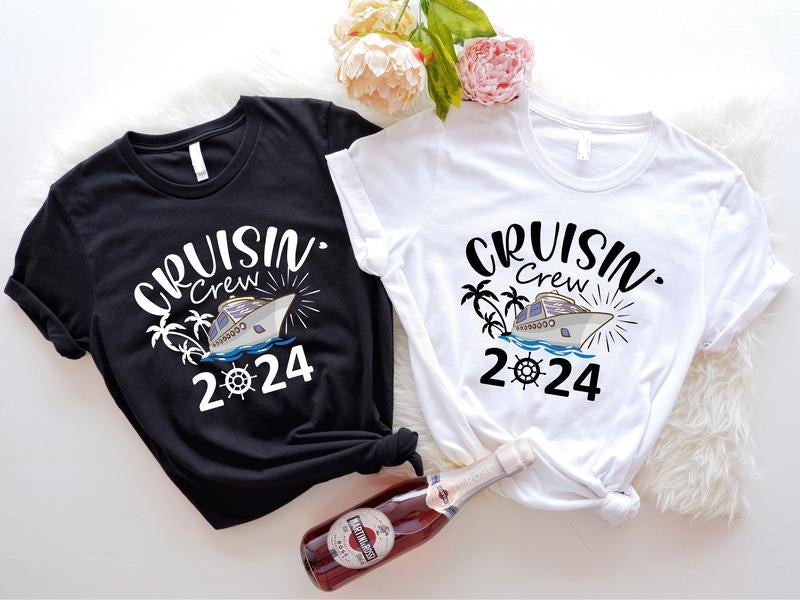Cruising Crew 2024 T-Shirt, Matching Family Vacation Shirts, Friends Cruise Trip Tee, Cruise Squad Shirt, Summer Boat Shirt.