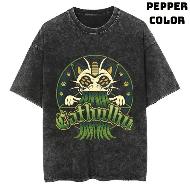 Cthulhu Cat Pokemon Vintage Tee, Meowth Shirt, Pokemon Shirt, Vintage Pokemon Anime T-shirt, Anime Manga Shirt, Cute Shirt, Vintage Graphic Tee, Unisex T-Shirt, Gift For Fan Pokemon, Crewneck Short Sleeve Shirt Top Menswear Streetwear