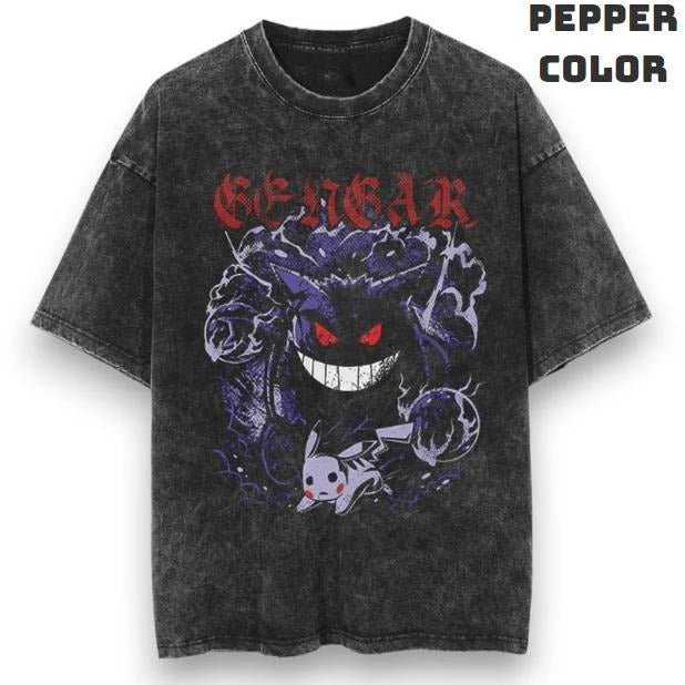 Cursed Gengar Vintage Tee, Gengar Shirt, Pokemon Shirt, Pokemon Merch, Pokemon Gengar Shirt, Ghostly Gengar, Funny Halloween Shirt, Anime Manga Shirt, Graphic Tee Shirt, Unisex T-Shirt, Gift For Fan Pokemon, Halloween Gifts Top Menswear