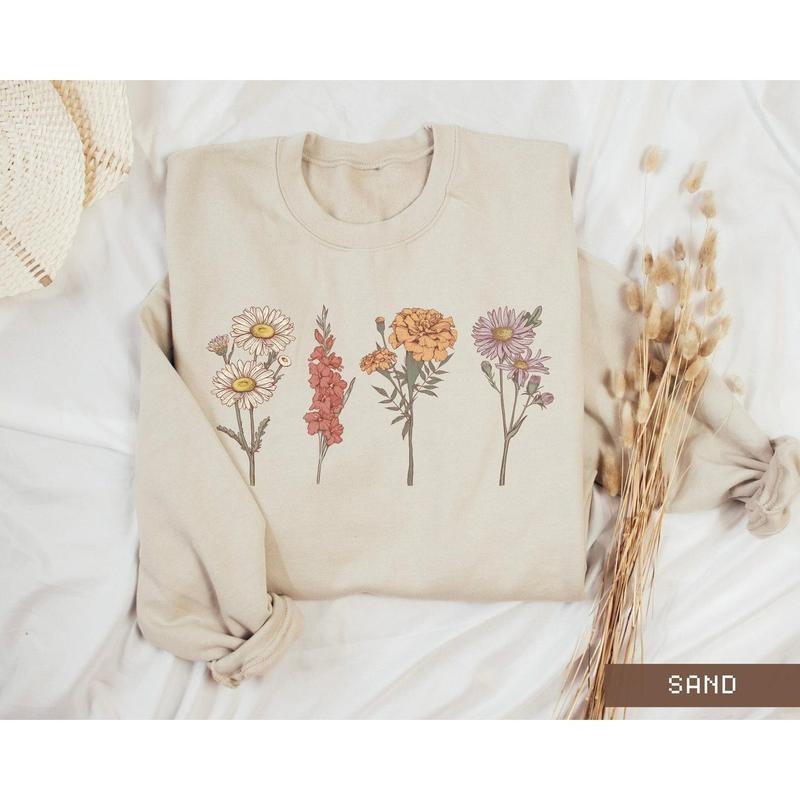 Custom Birth Month Sweatshirt Birth Flower Sweater, Birth Flower Shirt, Grandma's Garden, Personalized Mom Gift Grandma Mother's Day Gift