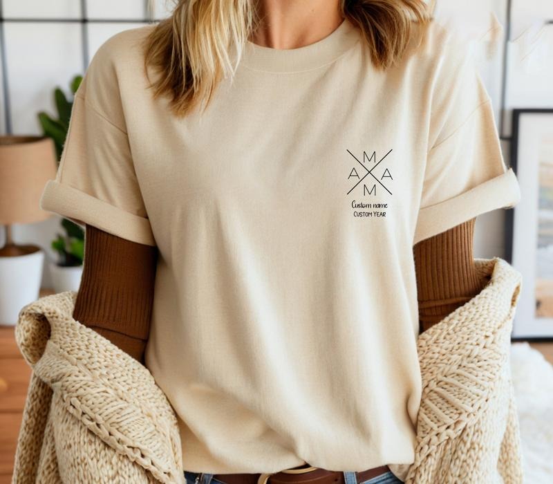 Custom Birth Year Sweatshirt, Mama T-Shirt, Mother Gift, Mother's Day Personalised Gifts Casual Cotton