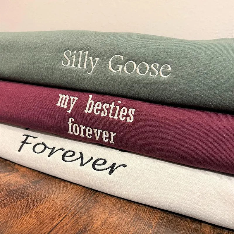 Custom Embroidered Sweatshirt, Personalized Crewneck, Personalized Gift for Bride, Custom Text Sweatshirt, Gift For Her, Mom, Halloween