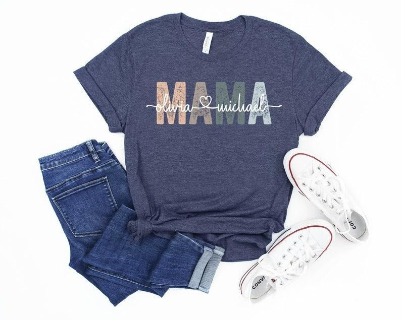 Custom Mama Shirt, Mom Shirt With Names, Personalized Mama T-shirt, Custom Mama Shirt, Mother's Day Shirt, Mama With Children Names Hoodie, T-shirt and sweater