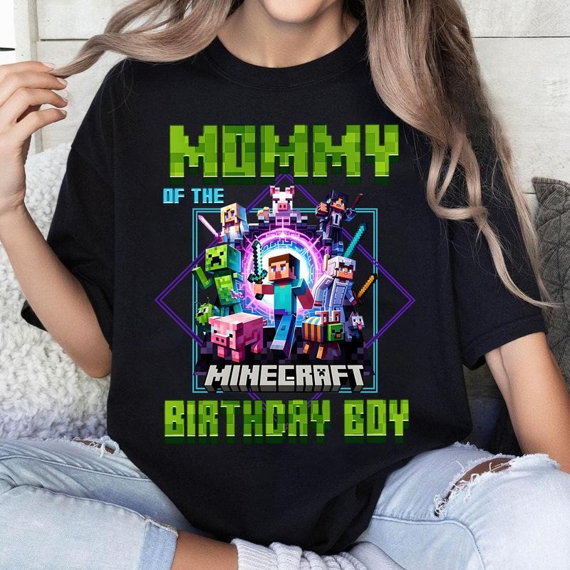 Custom Mommy Minecraft Birthday Shirt, Minecraft Shirt, Custom Name Age Birthday Shirt, Happy Birthday, Birthday Minecraft Shirt