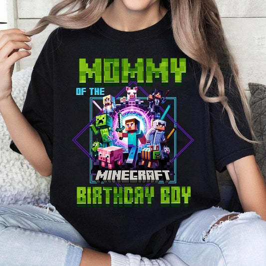 Custom Mommy Minecraft Birthday Shirt, Minecraft Shirt, Custom Name Age Birthday Shirt, Happy Birthday, Birthday Minecraft Shirt