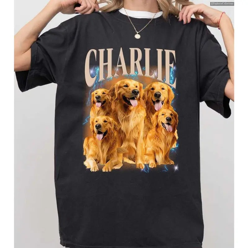 Custom Pet Cat Dog Shirt, Sweater, Hoodie, Personalized Pet Photo And Name 90s Shirt, Pet Lover Gift, Bootleg Rap Dog Retro Tee , Global Trending Outfits