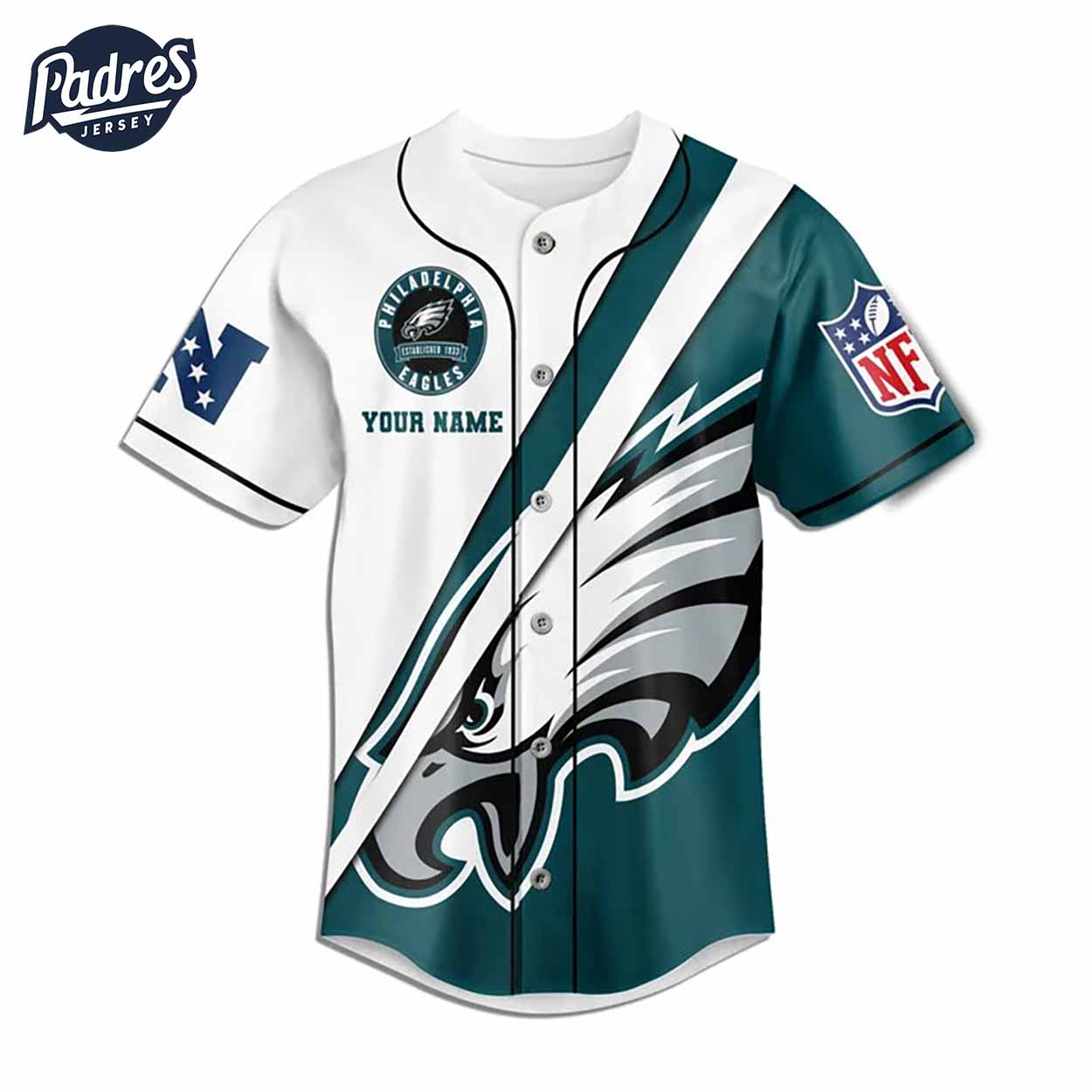 Custom Philadelphia Eagles Football Mascot Baseball Jersey - Padres Jersey Oasis: Elevate Your Baseball Style Game