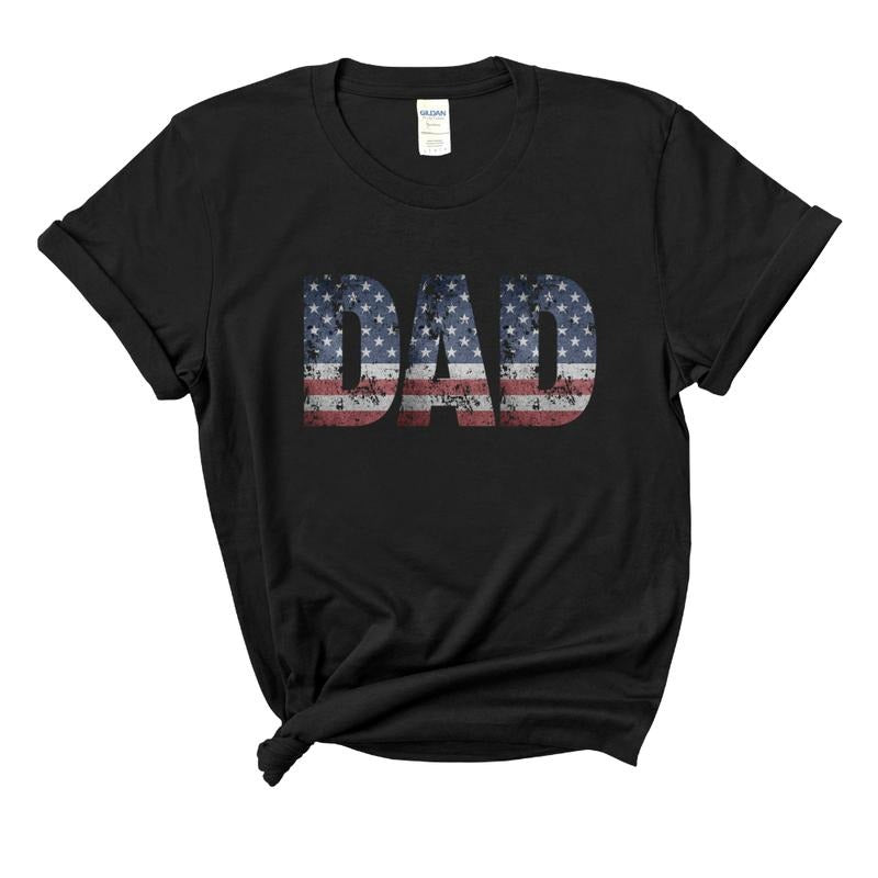 Custom USA Flag T-shirts - Great Fathers Day Gift - Choose Any Words Menswear Personalized