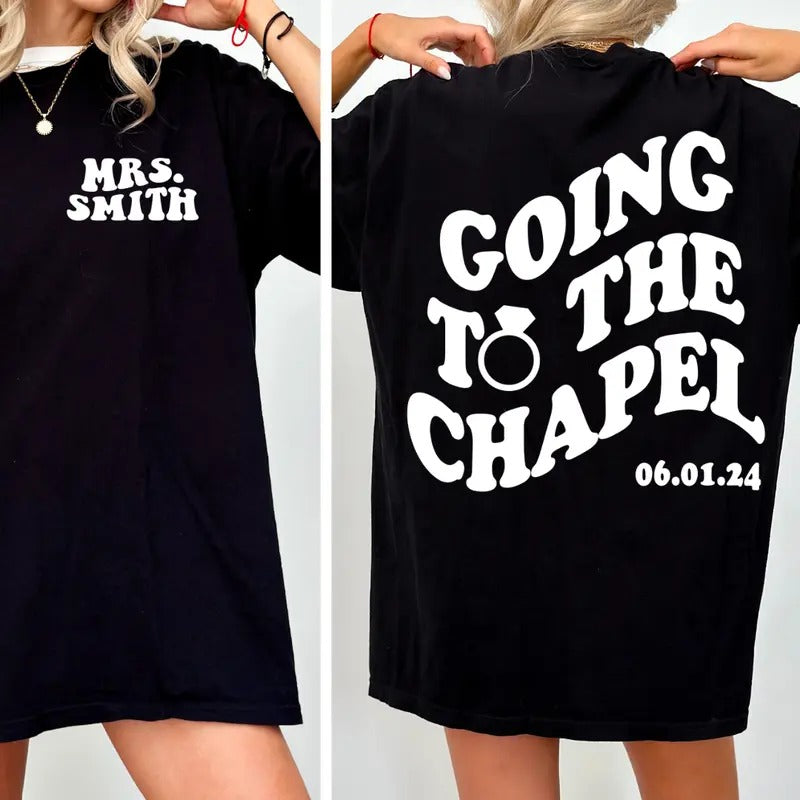 Custom Wedding Shirt, Going to the Chapel Shirt, Just Married Shirt, In My Wifey Era Shirt, Custom Wifey Shirt, Trendy Comfort Colors Pocket Shirt, Wedding Gifts, Bride Gifts, Bachelorette Shirt, Wife T-shirts Cotton Fabric
