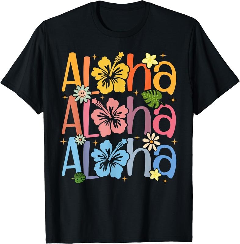 Cute Aloha Hawaiian Summer Vacation Shaka Hibiscus T-Shirt | Unisex Cotton Tee Gift, Crewneck, Short Sleeve