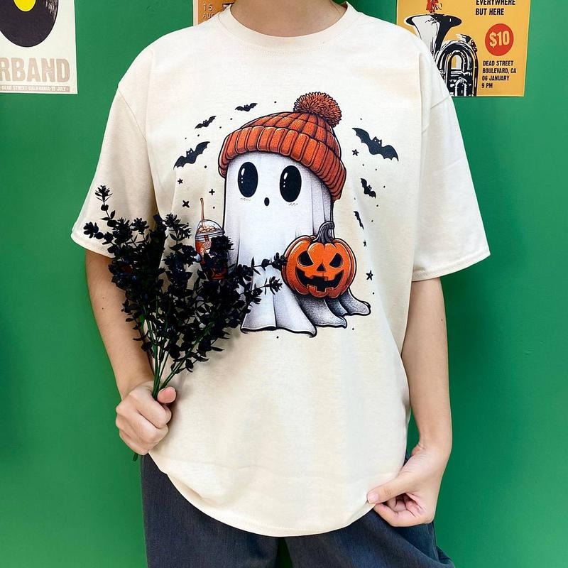 Cute Boo Ghost Reading Books Shirt, Hallowen Shirt, Cute Fall Shirt, Spooky Seasonstyle{n002}3