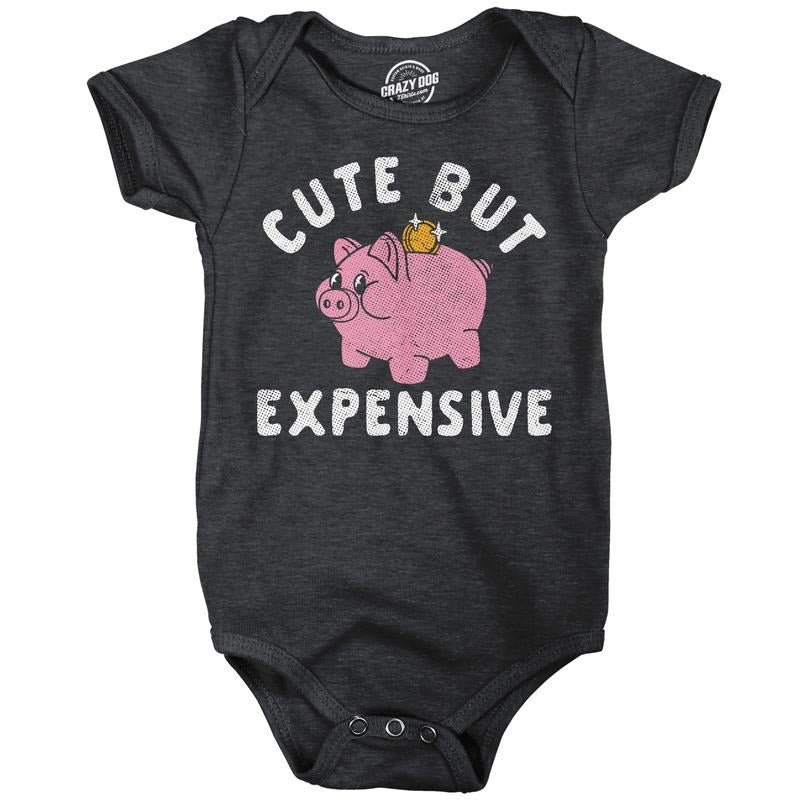 Cute But Expensive Baby Bodysuit Funny Sarcastic Graphic Novelty Jumper For Infants Funny Baby Onesies Funny Sarcastic Onesie Novelty Onesie Black -