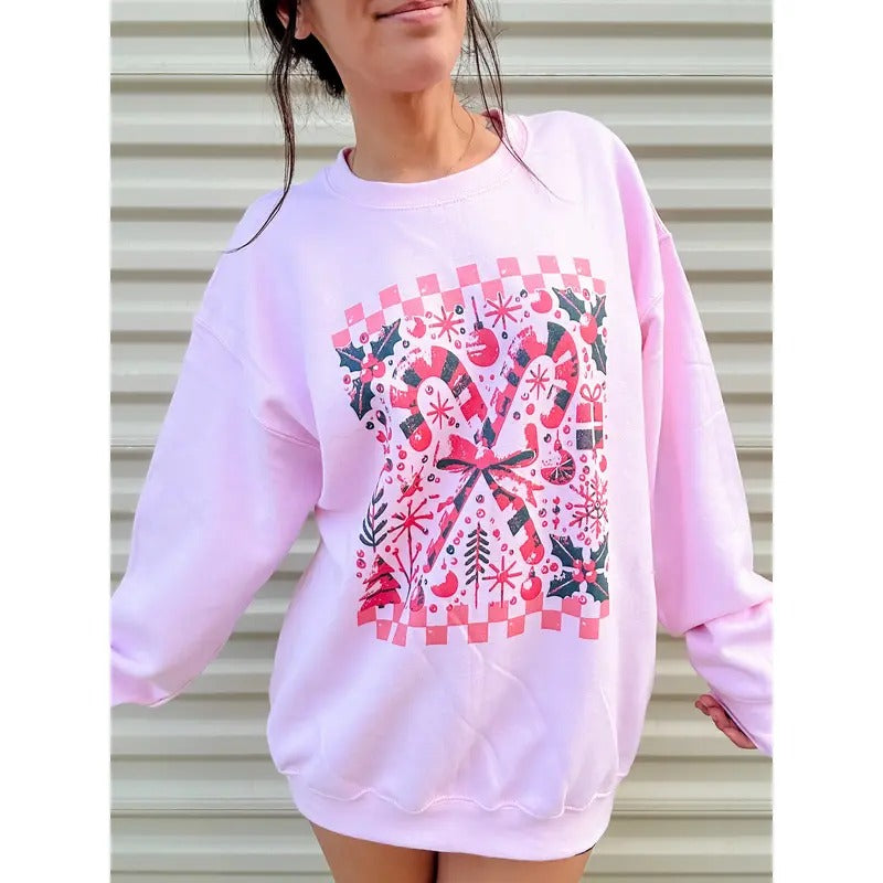 Cute Candy Canes Graphic Top