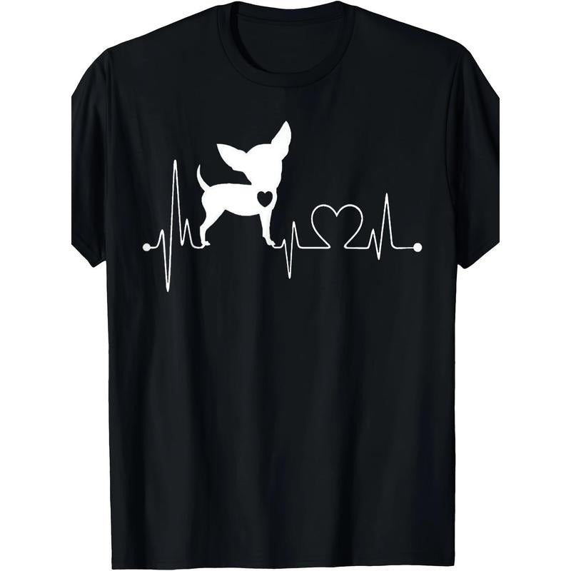 Cute Chihuahua Dog Heartbeat Tshirt For Men Men's Kids T-Shirt made in usa