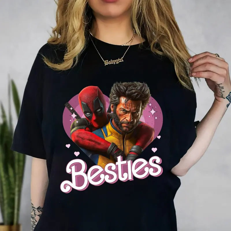 Cute D.pool and W.verine Besties Forever Shirt, D.pool 3 Shirt, Superhero Best Friends Shirt, Men's and Womens